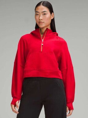 Lululemon Lunar New Year Scuba Oversized Half-Zip Hoodie Dark Red M/L